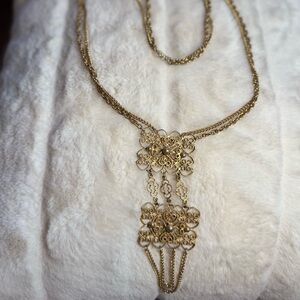 Vintage crown trifari Gold Chain Necklace 1960s